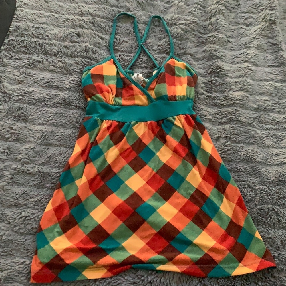 plaid crossback retro tank